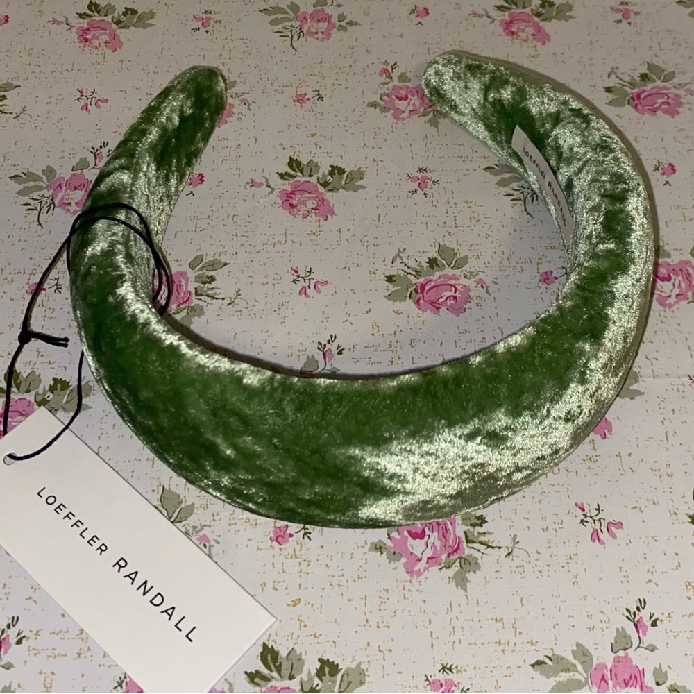 Loeffler Randall Green Velvet Headband